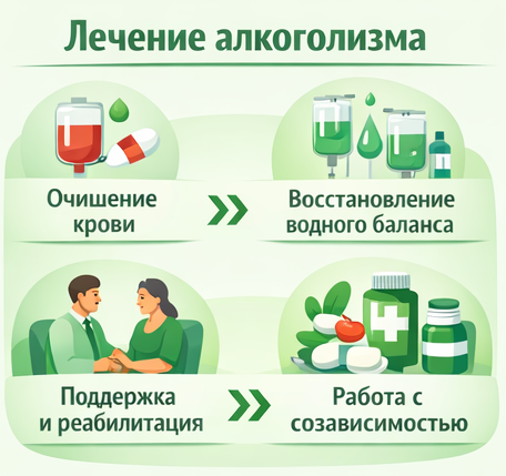 лечение алкоголизма в Долгопрудном этапы